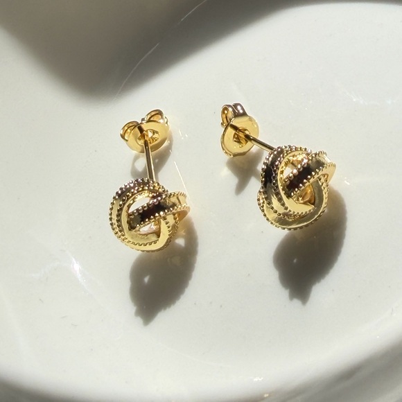 Anthropologie Jewelry - New! Gold Knot Stud Earrings (3568)